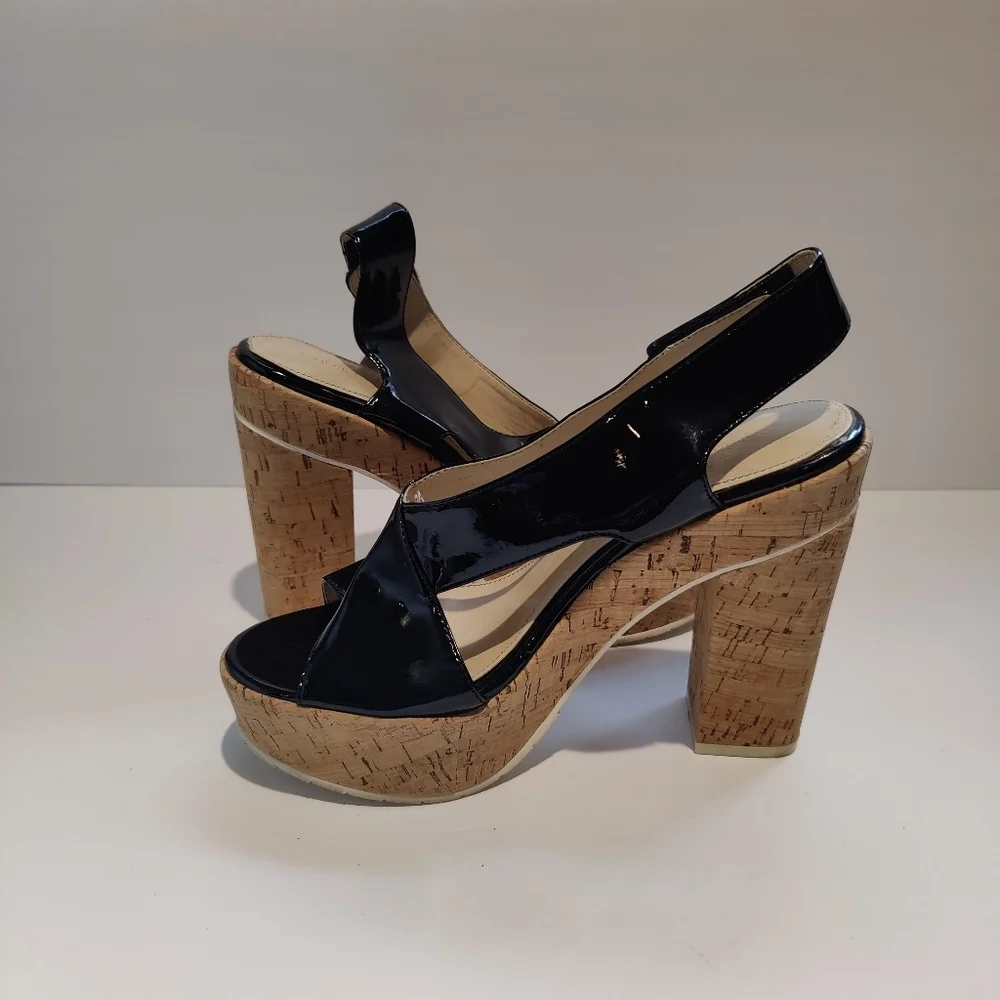Calvin Klein Black Patent Leather TAMRA Heels